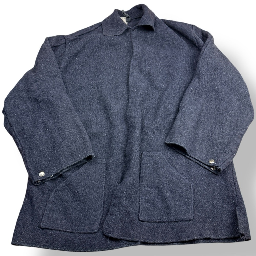 Magid Blue Pure Wool Snap Up‎ Workwear Jacket USA Made Vintage Men's Size XL